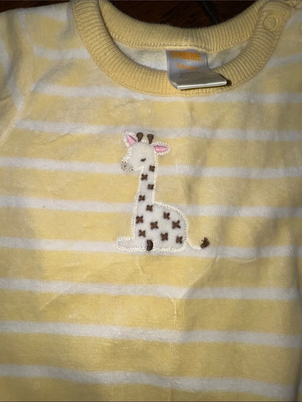Place Yellow Striped Giraffe Footie and Green Surf Tee Set